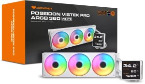 Chłodzenie wodne Cougar CPU chłodzenie wodne Poseidon Vistek Pro 360, ARGB, biały 5