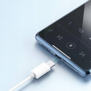 SŁUCHAWKI PRZEWODOWE DOUSZNE USB TYP-C Z MIKROFONEM PILOTEM BIAŁE 1.2m 5