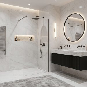 Rea Kabina prysznicowa Walk-In Flexi Transparent Tytan 130 2