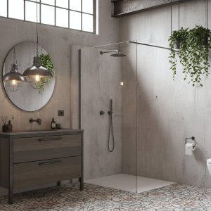 Rea Kabina prysznicowa Walk-In Flexi Transparent Tytan 130 4