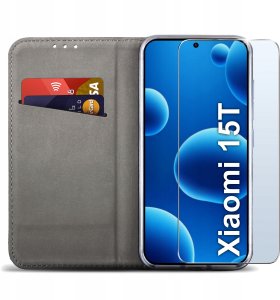 Etui MAGNET do Xiaomi 15T 5G Zamykane Złote Futerał + Szkło 9H 2