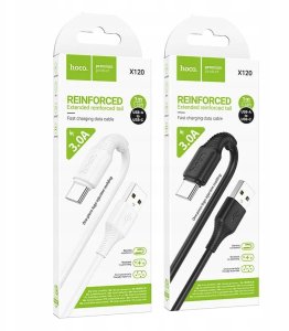 Kabel USB Hoco Kabel USB A do USB C 3A 1 m X120 biały 6