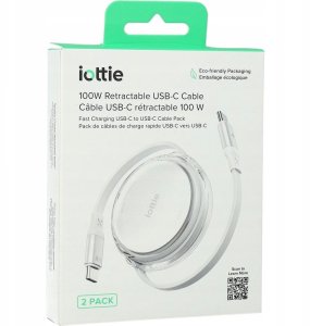 Kabel USB iOttie 100W Retractable USB-C Cable White 2-Pack 13