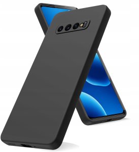 Hello Case Etui Czarny Matowy Silikon Slim CASE do Samsung S10+ Plus 2