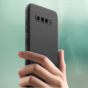 Hello Case Etui Czarny Matowy Silikon Slim CASE do Samsung S10+ Plus 6