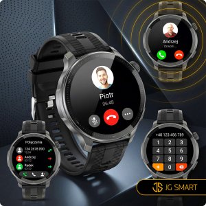 Smartwatch męski zegarek GPS AMOLED MENU PL WODOODPORNY 500mAh + 3 paski 9