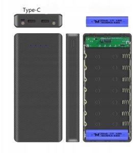 Powerbank OEM etui na zewnętrzny akumulator - 8x18650 - 20000mAh - typ C - USB - microUSB 2