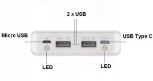 Powerbank OEM etui na zewnętrzny akumulator - 8x18650 - 20000mAh - typ C - USB - microUSB 7