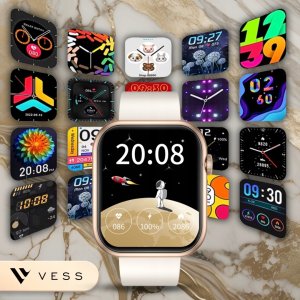 Smartwatch VESS SMARTWATCH ZEGAREK DAMSKI ZŁOTY WODOODPORNY SMS ROZMOWY PL MENU + 4 PASKI 6