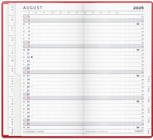 Mayland-Burde Index Planner kalendarz miesięczny czerwony vinyl 2026 2