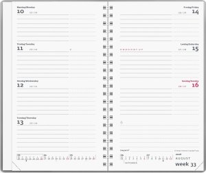 Mayland-Burde Week Planner w formacie poziomym srebrny winyl 2026 2