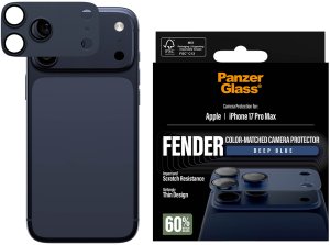 PanzerGlass Szkło hartowane na obiektyw Fender Camera Protector do iPhone 17 Pro Max niebieski 2