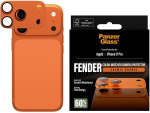 PanzerGlass Szkło hartowane na obiektyw Fender Camera Protector do iPhone 17 Pro pomarańczowy 2