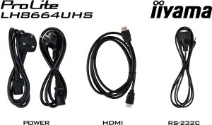 Monitor iiyama IIYAMA LH8664UHS-B3AG 218,44cm 86 cali 3840x2160 UHD IPS panel Haze 25 proc 500cd/m Landscape and Portrait Speakers 2x 10W 2x HDMI 21