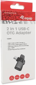 Adapter USB Equip USB-C - USB-C x2 Szary  (133479) 4