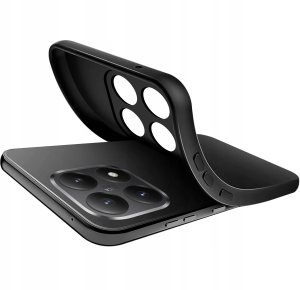 4kom.pl ZESTAW Etui do Xiaomi 15T 5G | Matowy Czarny Silikon Slim + 2 SZTUKI SZKŁO 5