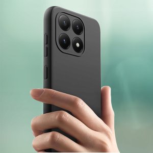 4kom.pl ZESTAW Etui do Xiaomi 15T 5G | Matowy Czarny Silikon Slim + 2 SZTUKI SZKŁO 7