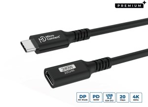 Kabel USB MicroConnect USB-C - USB-C 0.15 m Czarny (Premium USB-C cable Extender) 2