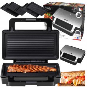 Opiekacz Do Kanapek 2W1 Panini Grill Elektryczny Toster 1400W Nie Przywiera 10