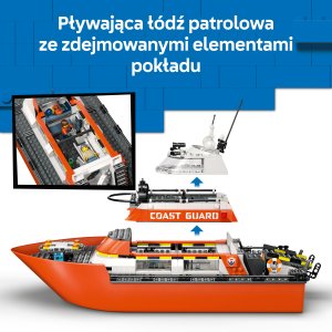 LEGO City Łódź ratunkowa i helikopter straży przybrzeżnej (60504) 3