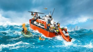 LEGO City Łódź ratunkowa i helikopter straży przybrzeżnej (60504) 5