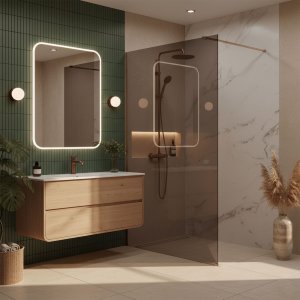 Rea Kabina prysznicowa Walk-In Flexi Brown / Brush Copper 110 5