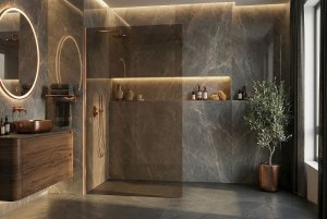 Rea Kabina prysznicowa Walk-In Flexi Brown / Brush Copper 140 7