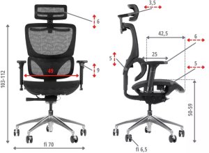 Fotel biurowy ERGONEW S1A czarny siatka STEMA 21