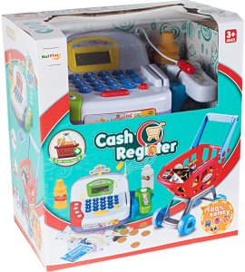 Kasa fiskalna sklepowa z wózkiem i produktami 12