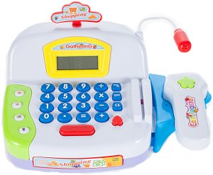 Kasa fiskalna sklepowa z wózkiem i produktami 2