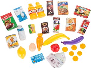 Kasa fiskalna sklepowa z wózkiem i produktami 9