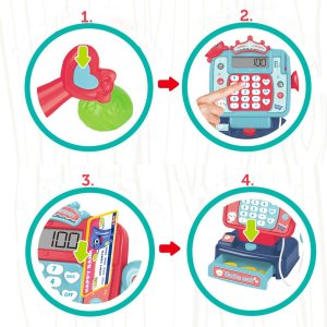 Kasa Sklepowa Fiskalna z Koszykiem, Dźwiękiem i Kotkiem 3