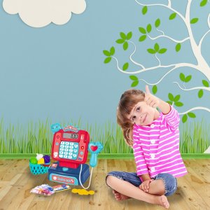 Kasa Sklepowa Fiskalna z Koszykiem, Dźwiękiem i Kotkiem 7