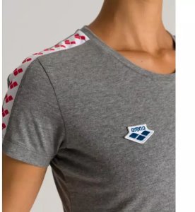 Arena KOSZULKA WOMEN'S T-SHIRT TEAM ICONS DARK GREY MELANGE WHITE RED 001225/524 L 2