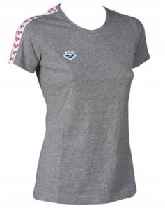 Arena KOSZULKA WOMEN'S T-SHIRT TEAM ICONS DARK GREY MELANGE WHITE RED 001225/524 L 5