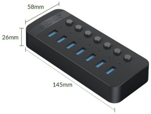 HUB USB Orico CT2U3-7AB 7x USB-A 3.2 Gen1 (CT2U3-7AB-EU-BK-BP) 2