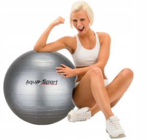 Aqua-Sport POWERSTRECH ANTIBURST PIŁKA GIMNASTYCZNA SZARY 75CM AS0075 2