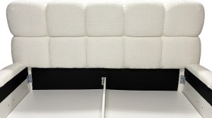 Błękitne łóżko tapicerowane Lux 180x200 z pojemnikiem na pościel bukla 9