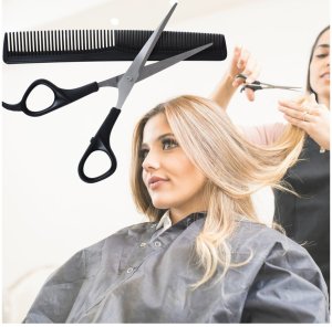 Grzebień + Nożyczki Do Strzyżenia Włosów Grzebyk Nożyce Zestaw 4