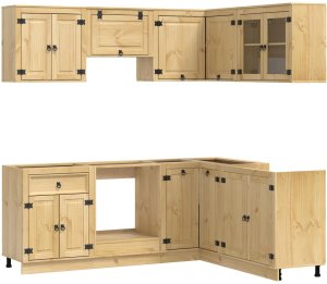 vidaXL Szafka z półką i drzwiami 8 pcs Miód Lite drewno sosnowe 2