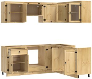 vidaXL Szafka z półką i drzwiami 8 pcs Miód Lite drewno sosnowe 5