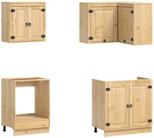 vidaXL Szafka z półką i drzwiami 8 pcs Miód Lite drewno sosnowe 6