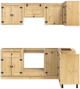 vidaXL Szafka z półką i drzwiami 8 pcs Miód Lite drewno sosnowe 8