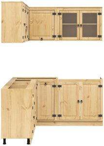 vidaXL Szafka z półką i drzwiami 8 pcs Miód Lite drewno sosnowe 9