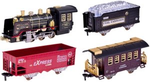 Kolejka Pociąg Lokomotywa Zdalnie Sterowana RC Światła Dźwięki Dym 22 el. 2