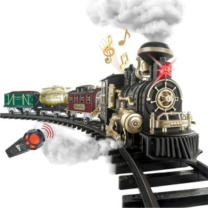 LeanToys Kolejka Elektryczna Pociąg Klasyczny RC Światła Dźwięki Dym 206 cm 24 el. 3