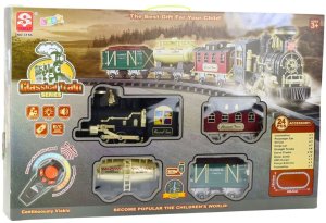 LeanToys Kolejka Elektryczna Pociąg Klasyczny RC Światła Dźwięki Dym 206 cm 24 el. 5