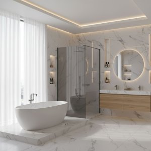 Rea Kabina prysznicowa Walk-In Flexi Grey / Tytan 140 4