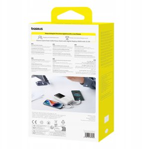 Powerbank Baseus Powerbank Lipow 20000mAh 22,5W z dwoma wbudowanymi kablami z dodatkowym kablem Simple USB-A - USB-C 3A 20cm biały 13