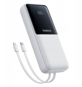 Powerbank Baseus Powerbank Lipow 20000mAh 22,5W z dwoma wbudowanymi kablami z dodatkowym kablem Simple USB-A - USB-C 3A 20cm biały 9